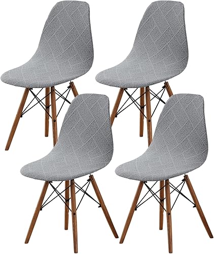 Miniatura 8 de HAOYONG Fundas para silla de comedor modernas de mediados de siglo, funda estampada para silla sin brazos, fundas elásticas para cocina, oficina,