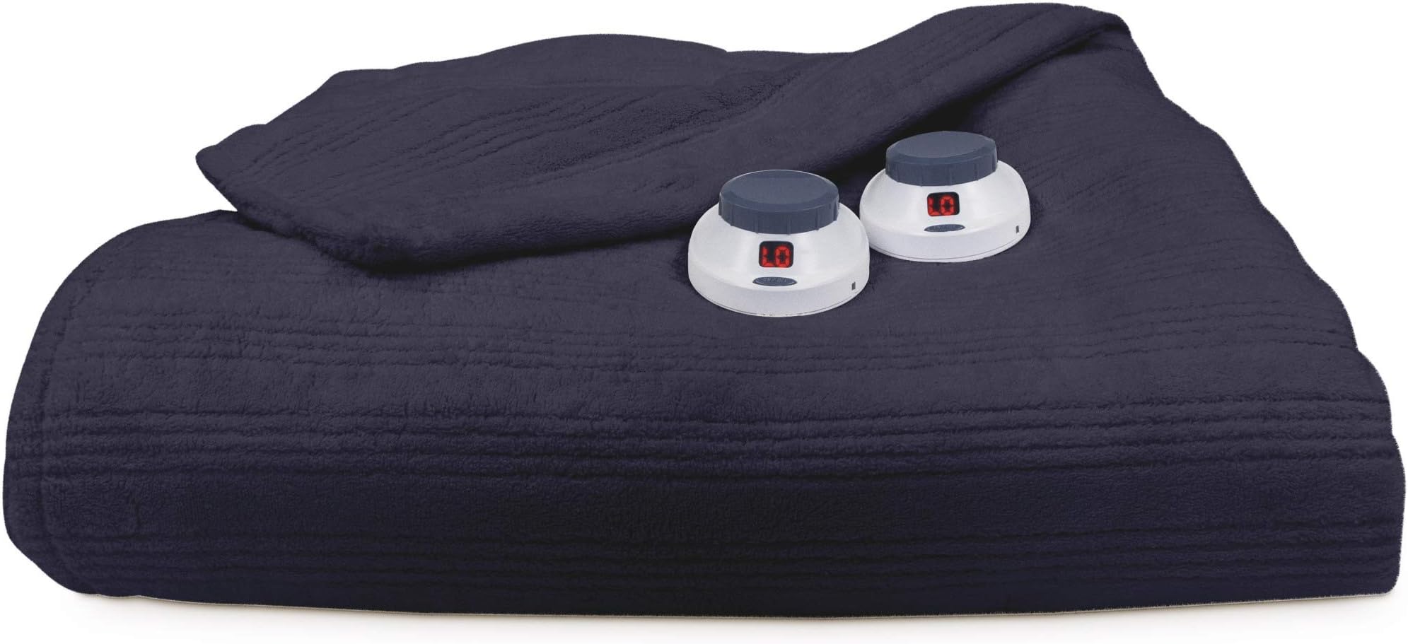 Perfect Fit SoftHeat - Twin Heated Blanket, Cozy & Plush Electric Blanket with Low-Voltage Technology and Auto Shut-Off (Nightshadow Blue, Twin)