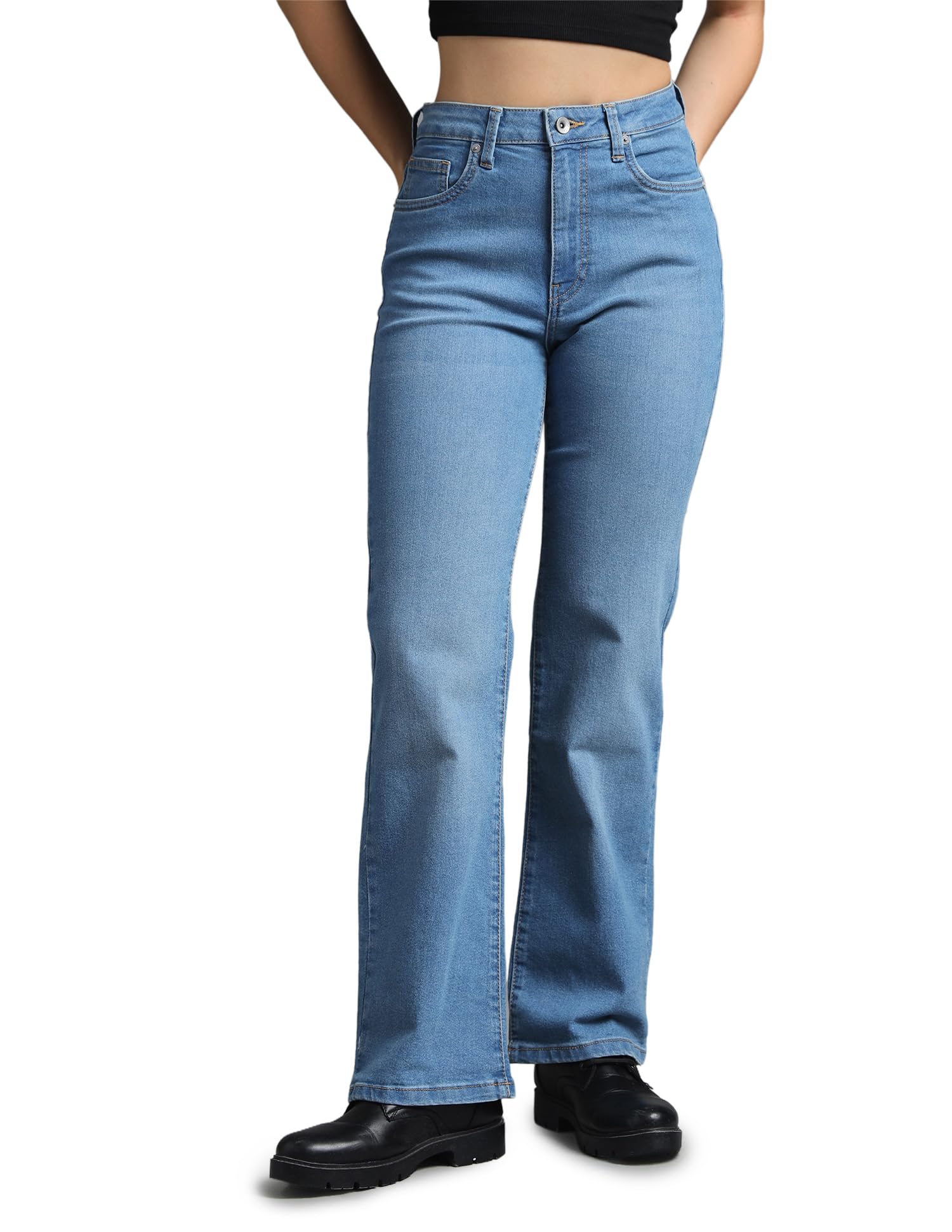 flying machine Women's Bootcut Fit Jeans| Solid | High Rise | Stretchable | Jeans for Woman-picture-42