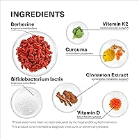 Vista 6 de Berberine Supplement 500mg with Probiotics Vitamins D and K - 1 Month Supply Ultra Berberine - 60 Capsules - 500 mg for Weight Balance, Gut Health