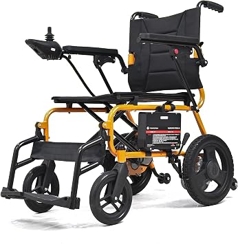 Lightweight Electric Wheelchair Only 48 lbs, Foldable Power Chair for Adults, All-Terrain Motorized Wheelchair with One-Click Mute & SOS Alert Button, Removable Battery, 220 lb Capacity