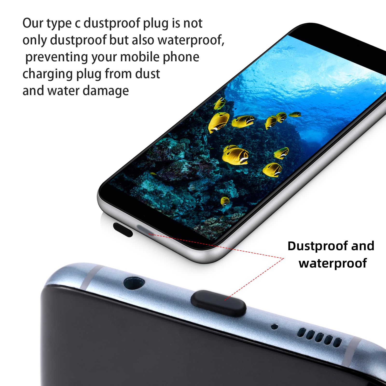 Bouchons Anti-poussière USB-C En Silicone - Lot De 30 - Protection Ports Téléphone, Tablette, Ordinateur - Noir