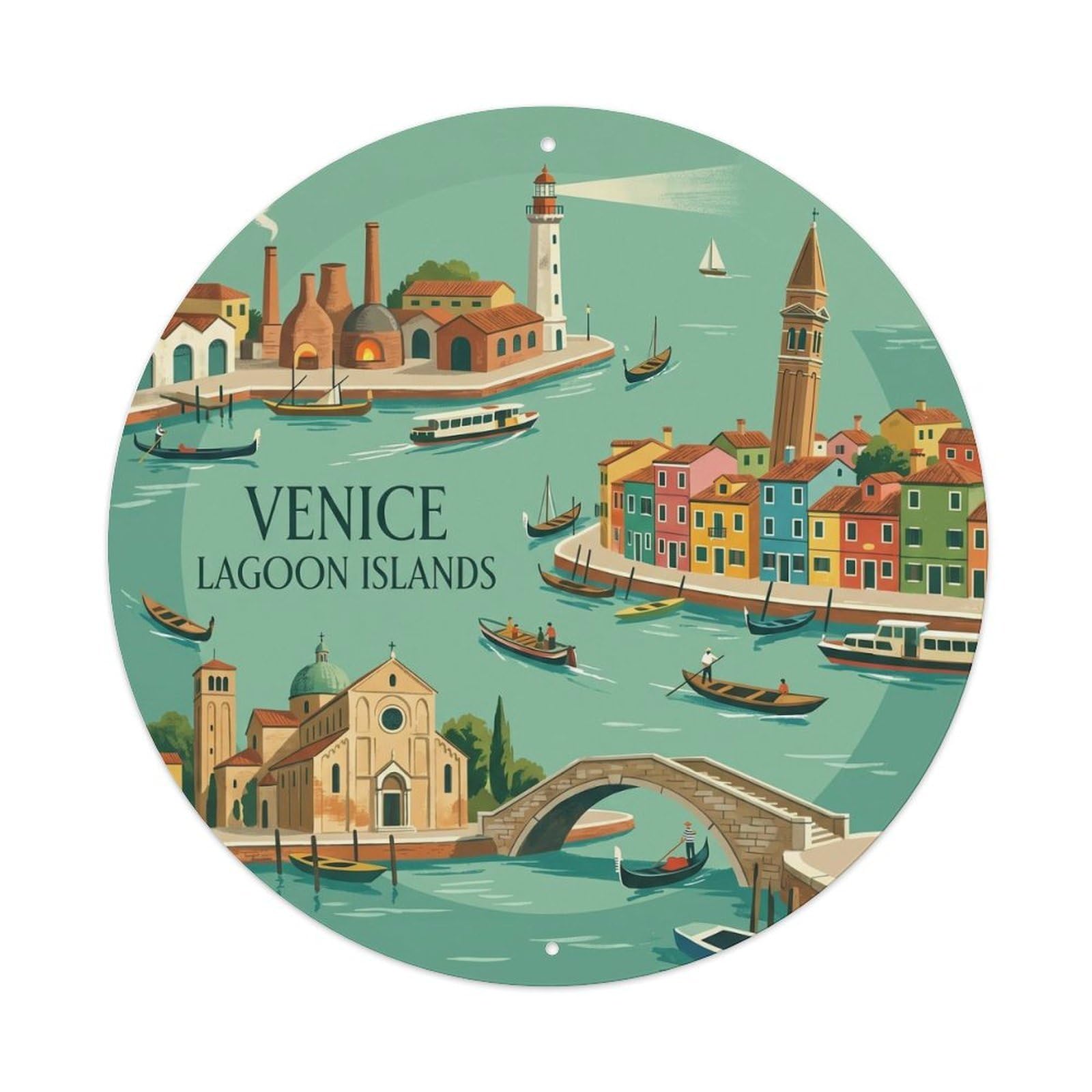 Olhnbad Style Islands Venice Travel Culture Classic Lagoon Metal Tin Sign