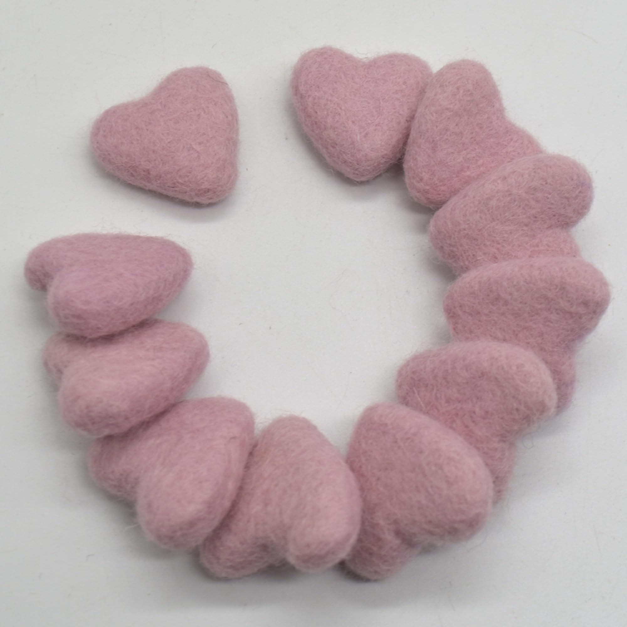 100% Wool Felt Hearts - 3cm - 10 Felt Hearts - Light Pastel Purple