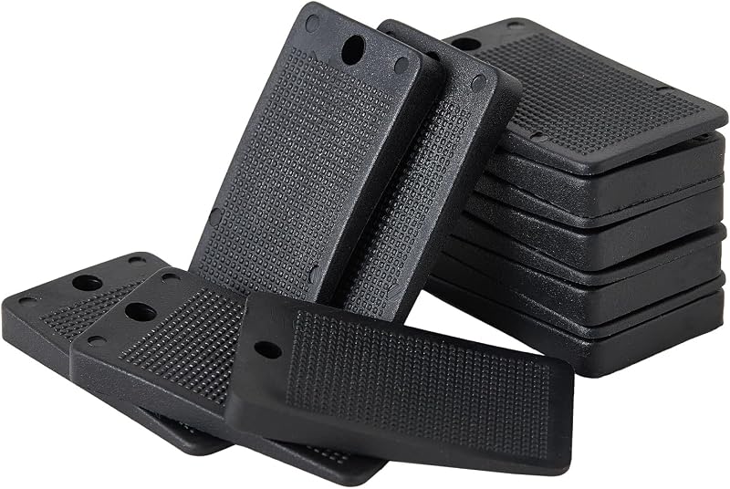 ZZRANYE Muebles Niveladores Cuñas de plástico para nivelar Cuña de goma negra para inodoro de mesa Refrigerador Piano, Cuñas pequeñas para mejoras en el hogar y el trabajo (10 PCS-Negro)