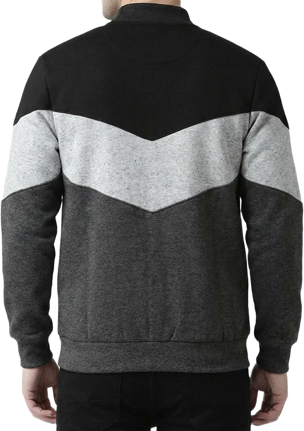 Decrum Mens Multicolor Zipper Bomber Varsity Jacket