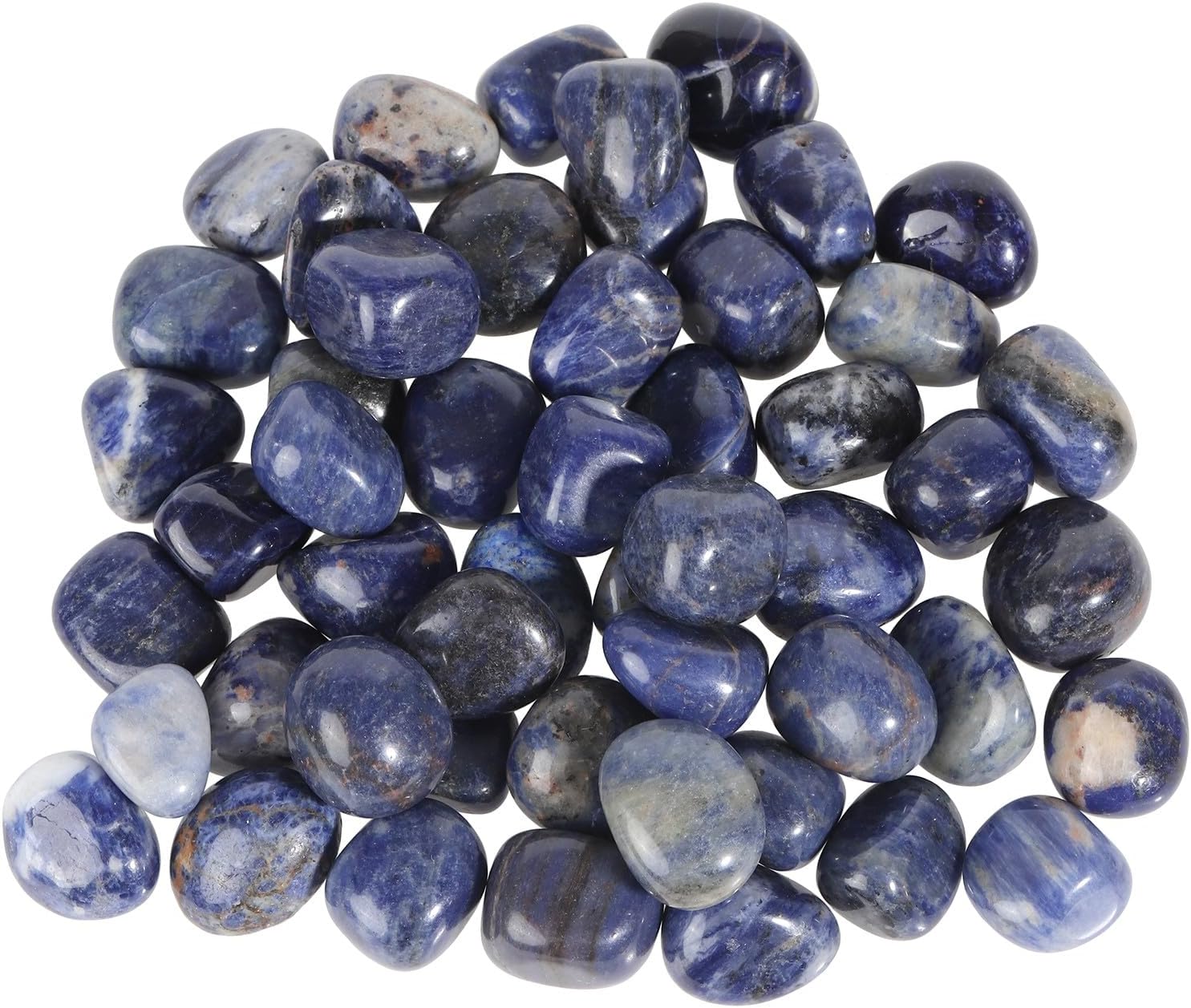 1Pound Natural Tumbled Crystal Stone for Vase Fillers, Decorative Stones for Home Office, Sodalite