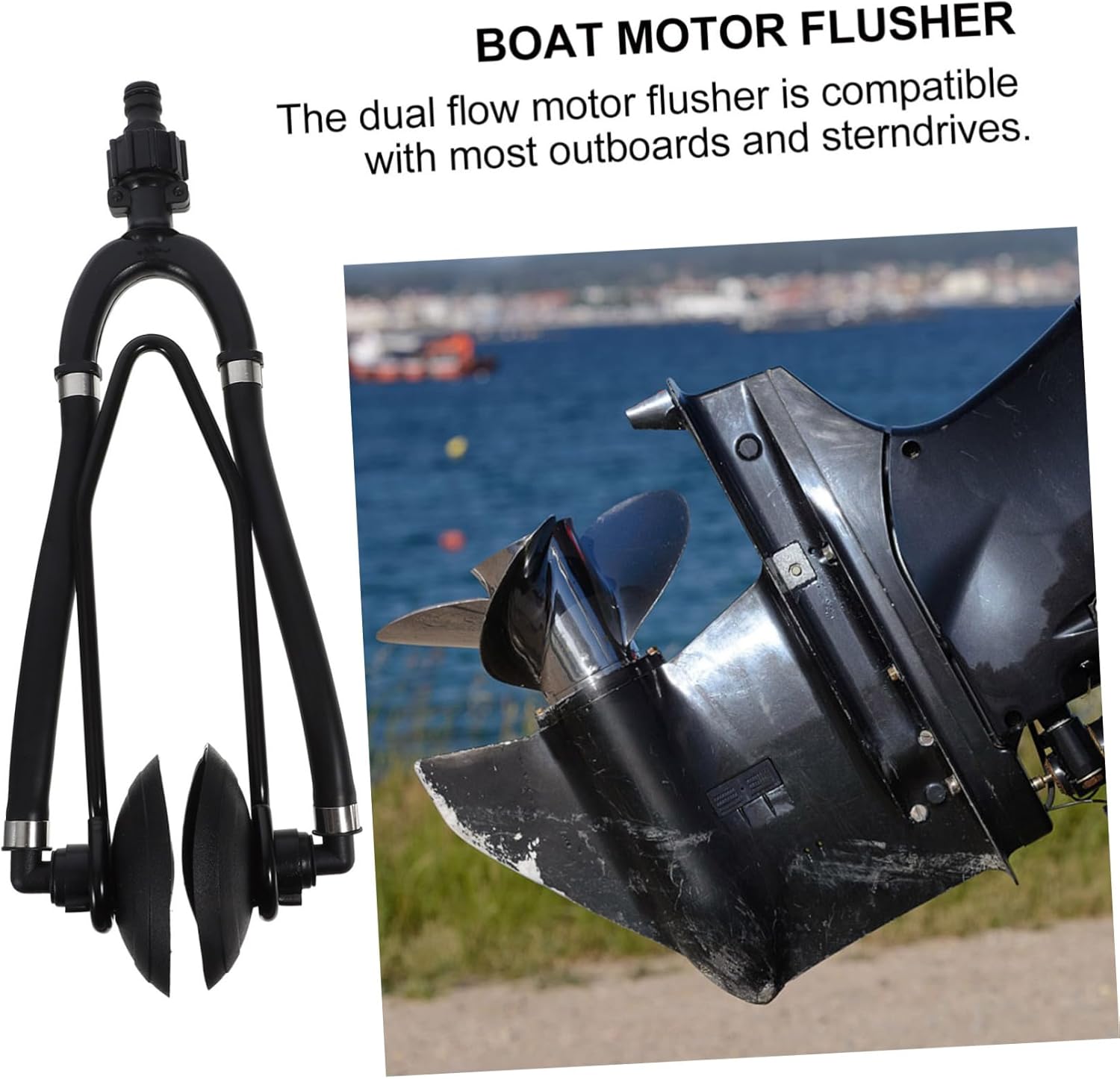 VICASKY Outboard Motor Cleaner Tool Dual Tube Engine Flusher for Efficient Boat Maintenance User Friendly Design for Optimal Motor Performance and Easy Operation