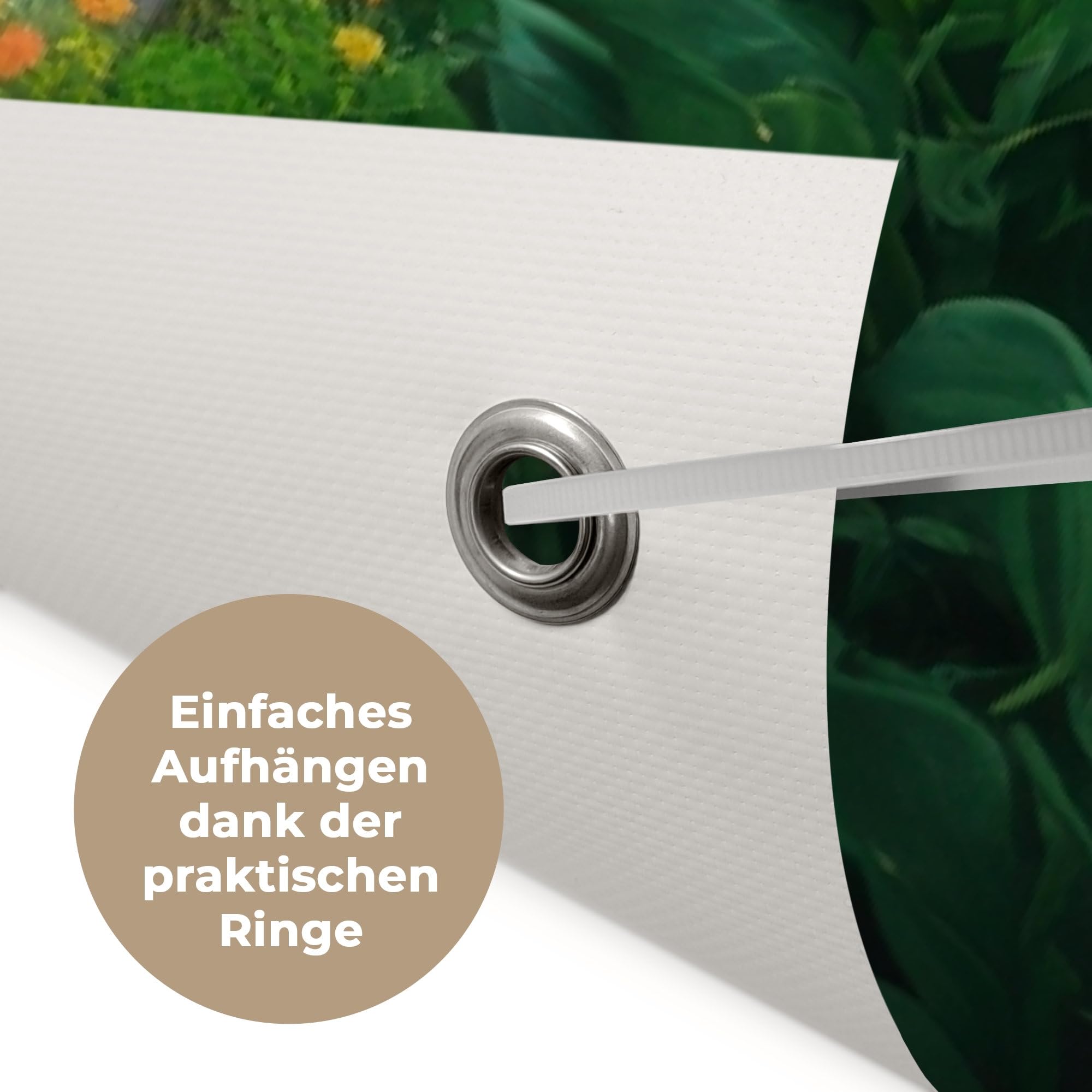 MuchoWow© Gartenposter 80x120 cm Outdoor Bilder Gartendeko für draußen Wetterfest Garten Deko Banner Draußen Bild Garden Decoration Park - Blumen - Tulpenfeld - Sonnenuntergang