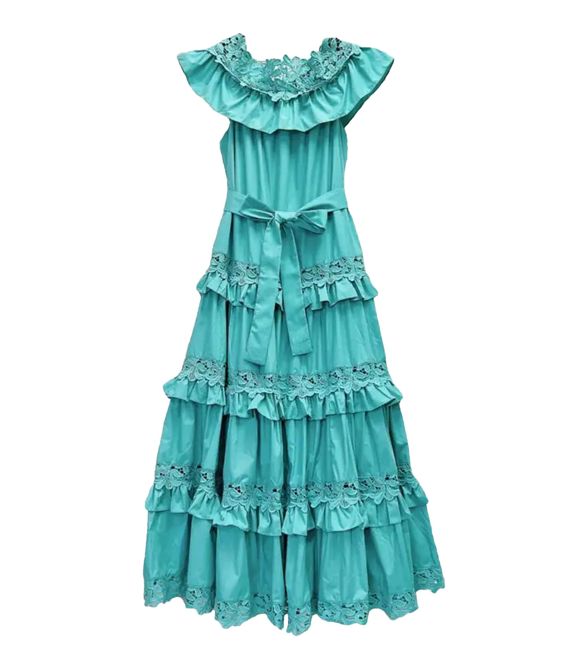 Abito da donna Slash Neck Moda Lace-Up Senza Maniche Scava Fuori Pizzo Vita Cinching Abiti Casual Primavera Abbigliamento