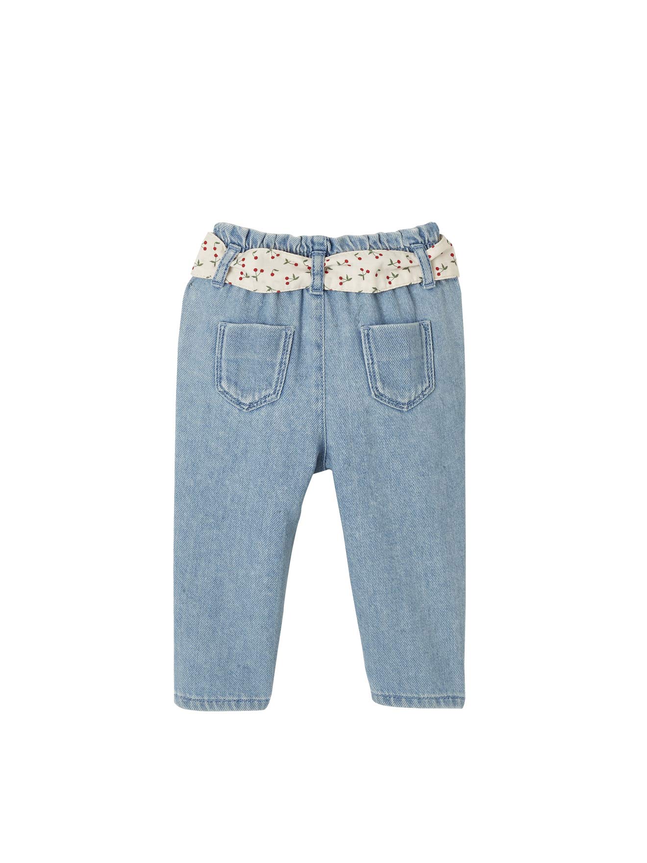 VERTBAUDET Jeans für Babys, Mädchen, bedruckter Gürtel