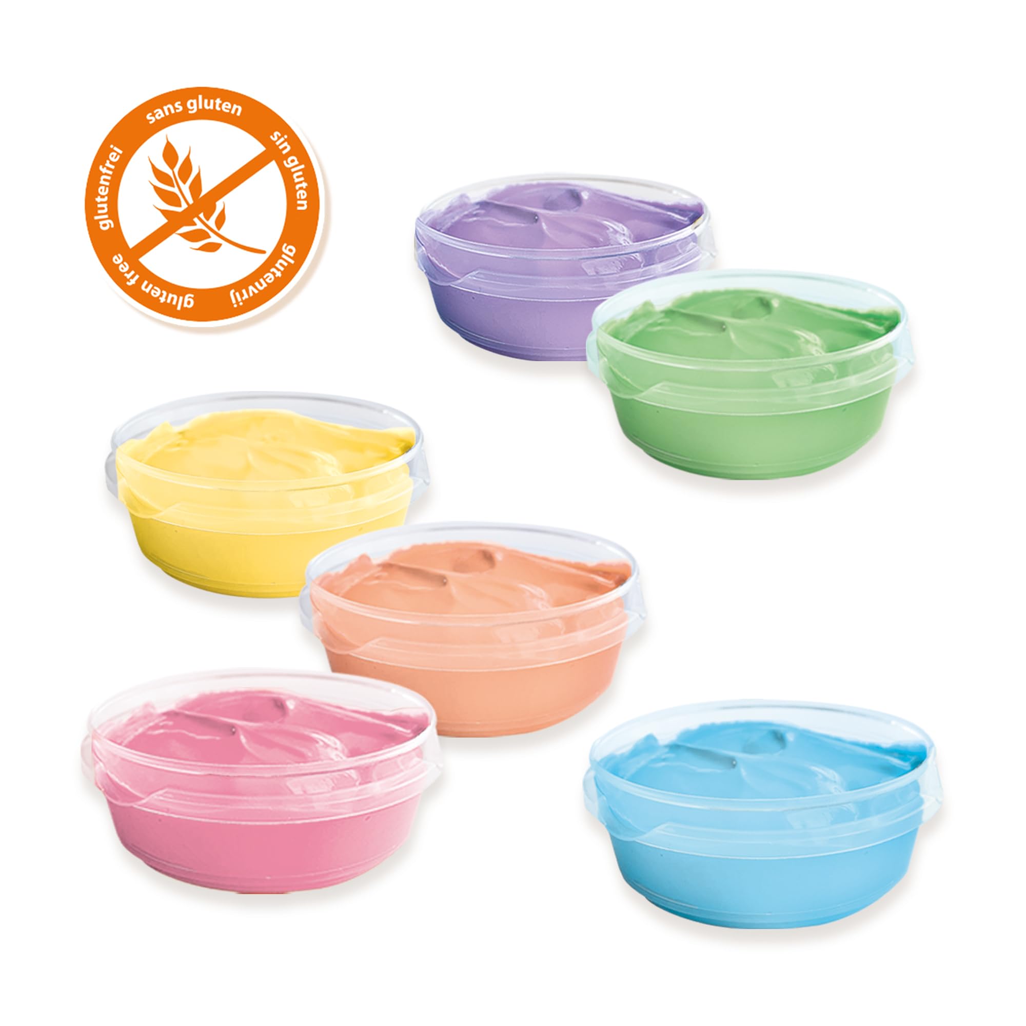 Pintura De Dedos SES Creative En Tonos Pastel, 6 Colores De 45 Ml Lavables, Segura Y Sin Gluten, Para Niños Pequeños