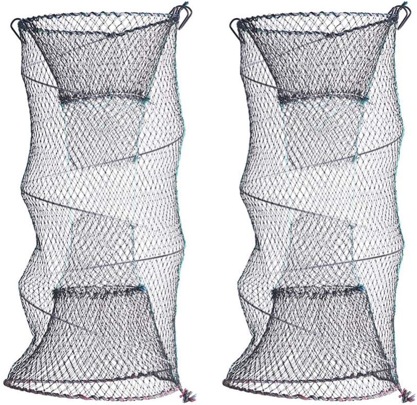Lioobo 漁具 魚捕り網 魚網 漁網 お魚キラー 折り畳み式 かご ウナギ アナゴ などを一網打尽 タコ 60cm カニ 上品なスタイル エビ 仕掛け 小魚 折りたたみ 30