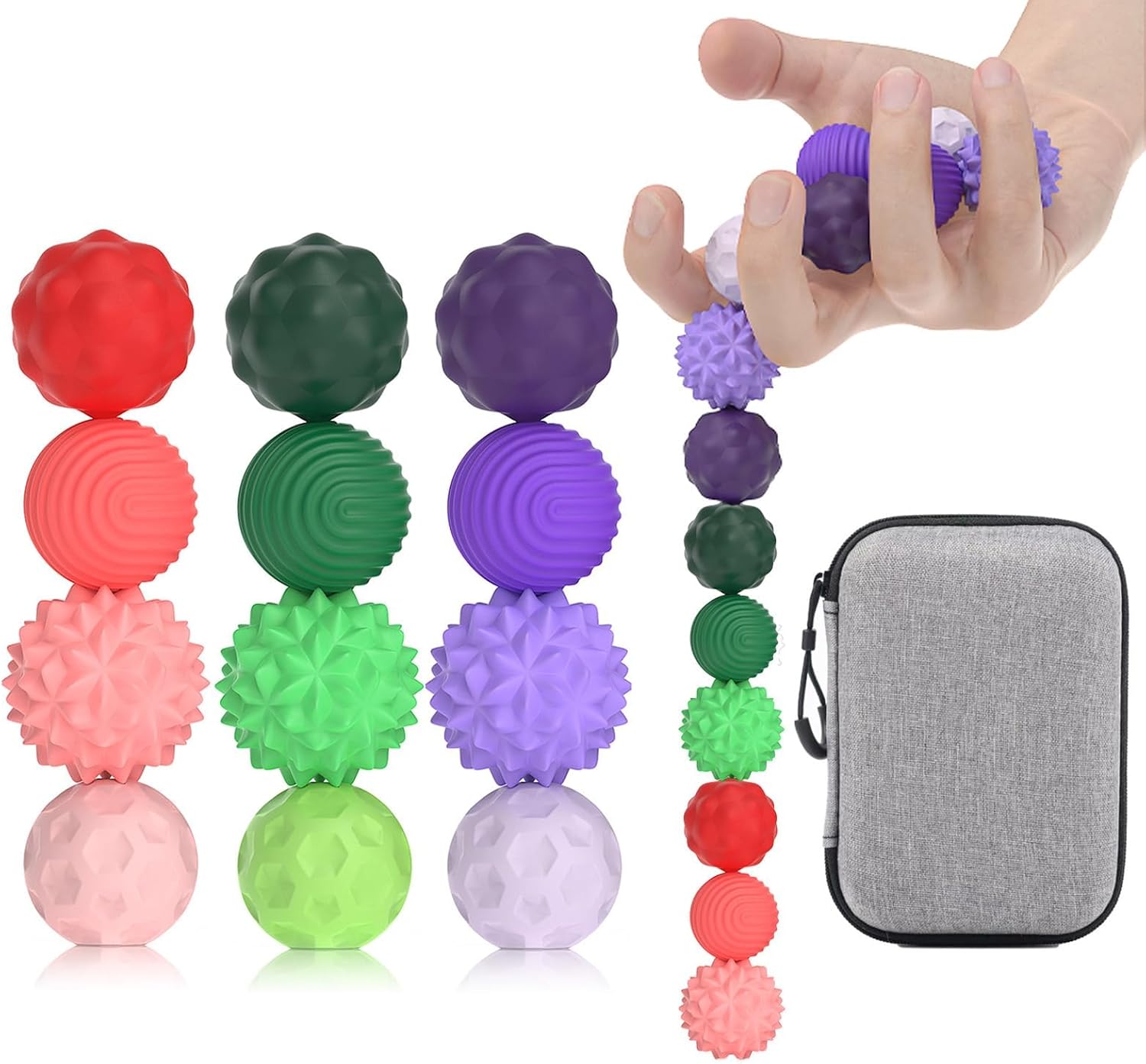 Silicone Magnetic Fidget Balls - 12 Pack Magnet Fidget Toys for Adult & Teens, Stress Relief Sensory Toys for Autism ADHD Anxiety,Fun Office Desk Toy，Stocking Suffers for Women Men