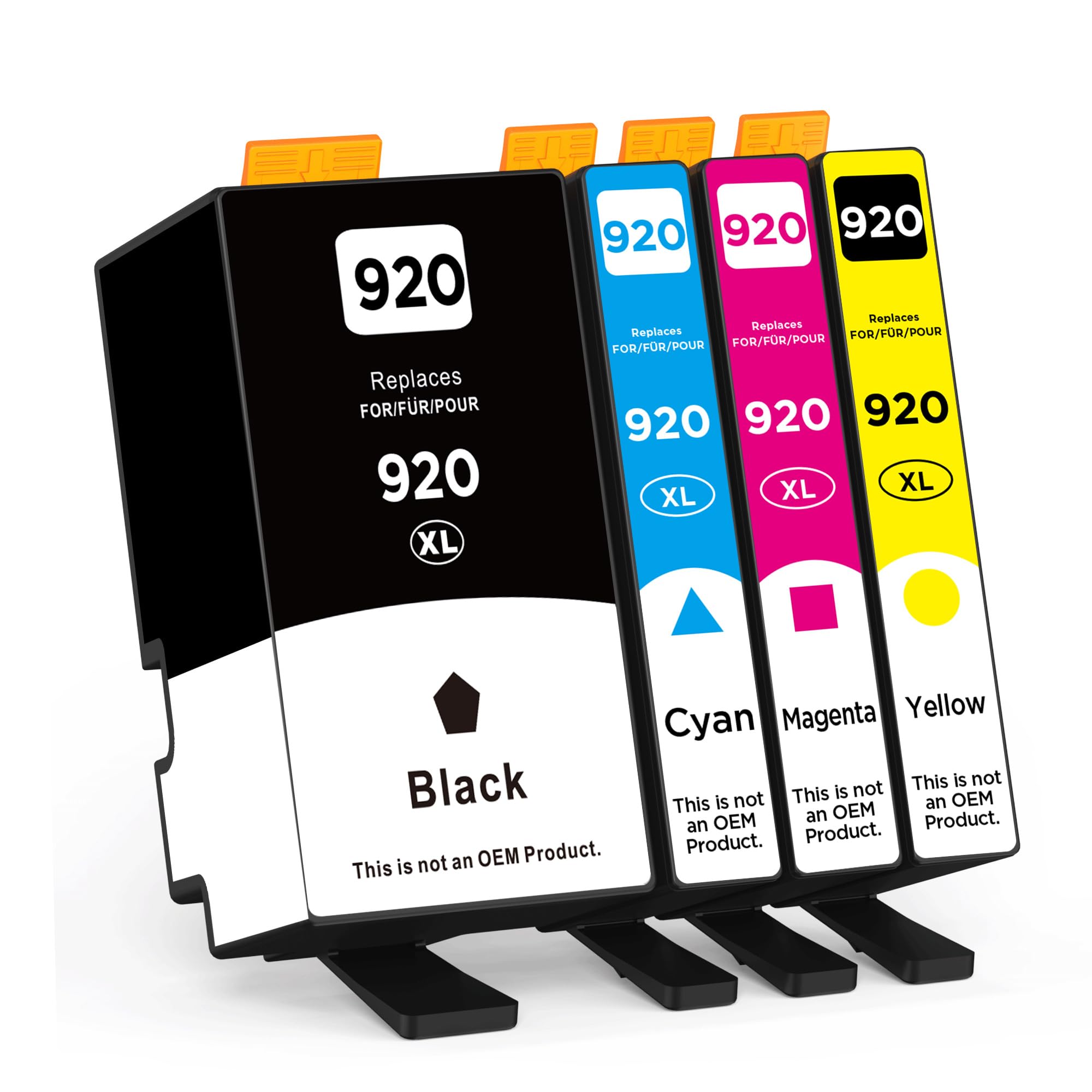 920XL Ink Cartridge Compatible with HP 920 XL 920 Combo Pack, for Officejet 6500 6500A 6000 7000 7500 7500A E709 Printer (1 Black, 1 Cyan, 1 Magenta, 1 Yellow, 4 XL Pack)