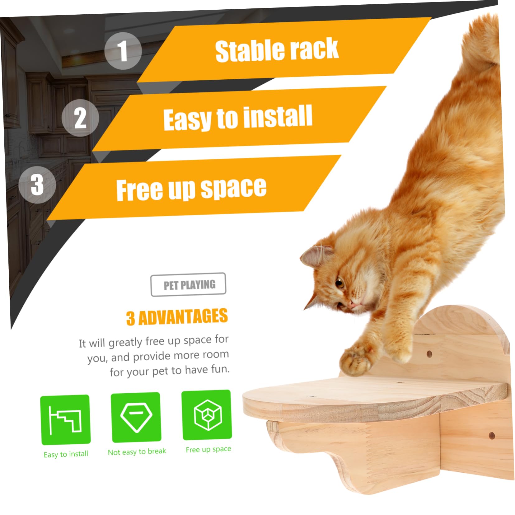 Albero Tiragraffi per Gatti, Struttura Verticale in Legno per Uso Interno | Posizione Regolabile, Gioco Multifunzionale Salvaspazio, Adatto anche Criceti