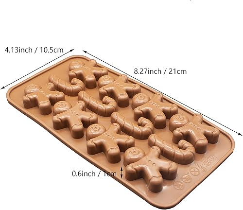 Miniatura 3 de 2 moldes de silicona para chocolate de Navidad, bandejas para hornear gelatina de caramelo para decoración de pasteles de fiesta de vacaciones,