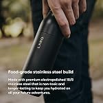 LARQ Twist Top — Reusable Insulated Stainless Steel Water Bottle, Metal Water Bottle for Men, Women, Kids, 100% Leakproof, BPA Free, No Straw — Travel, Gym, Office, School — 17 oz, Obsidian Black