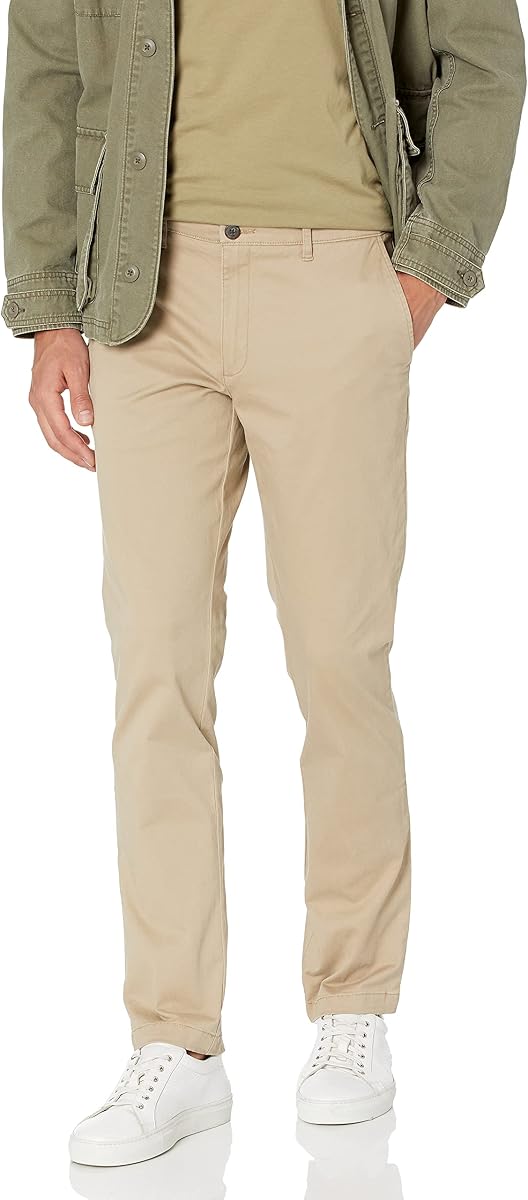 Amazon Essentials Pantalón chino elástico, cómodo, lavado y de corte ceñido para hombre (anteriormente Goodthreads)