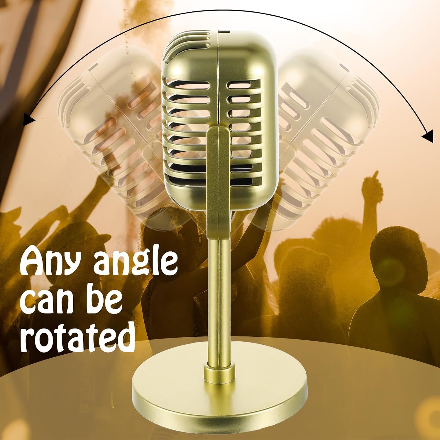Sibba 6 Pack Microphone Prop, Vintage Retro Old School Microphone Plastic Fake Microphones Toy Simulate Speech Practice Prop Model for Karaoke, Stage Costume Favors, Birthday Party (Not True)