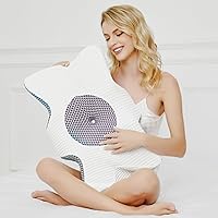 Vista 6 de Almohada cervical cervical para aliviar el dolor, almohadas cervicales para dormir, almohada cervical ergonómica de espuma viscoelástica