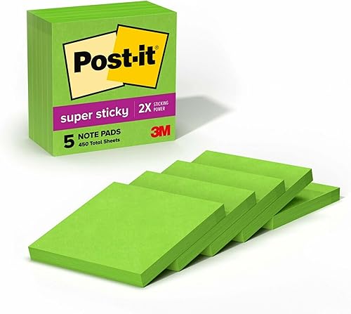 Notas superadhesivas de Post-it 3x3pulgadas Limeade Notas superadhesivas de Post-it 3x3pulgadas Limeade