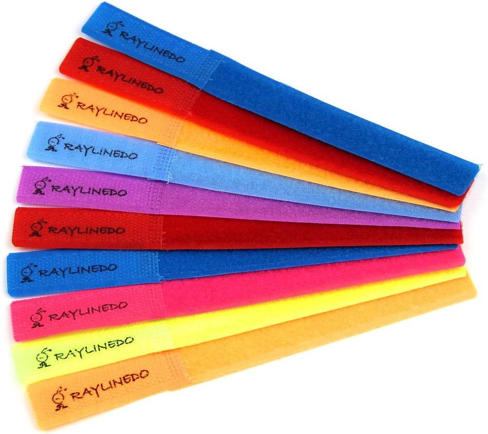 20X Hook & Loop Self-Gripping Cable Ties 20MM x 180MM In 7color RayLineDo Logo
