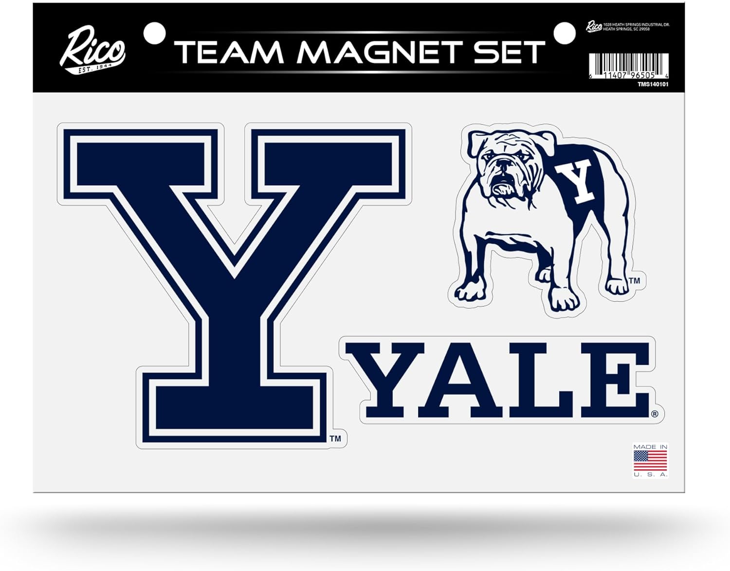 Rico Industries NCAA Yale Bulldogs Standard Team Magnet Set 8.5" x 11" - Home Décor - Regrigerator, Office, Kitchen