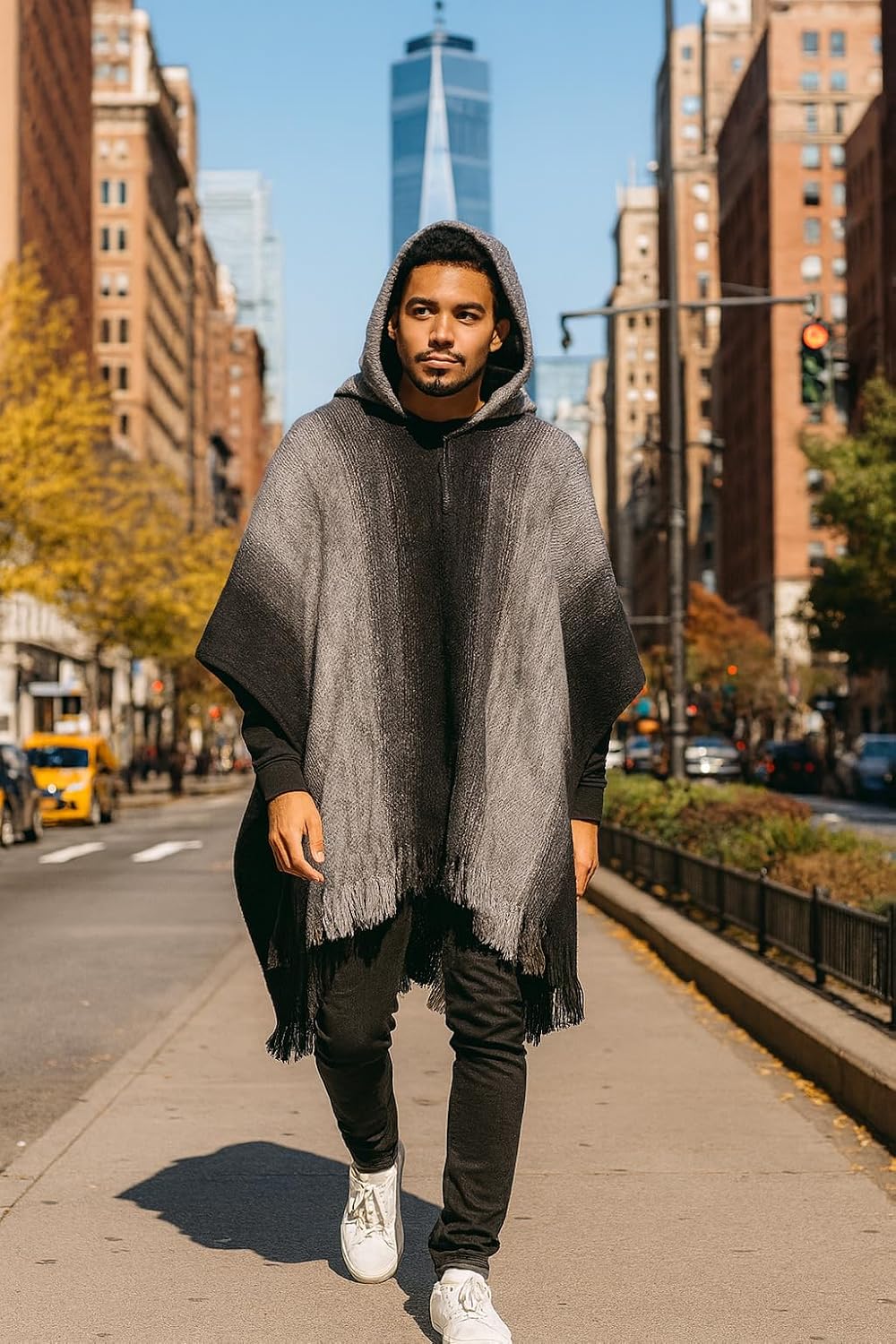 Gamboa Alpaca Wool Poncho for Men Hippie Mexican Cowboy and Western Panchos para Hombre