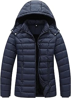 Sponsored Ad - ALPIXIS Women's Quilted Down Coat Waterproof Warm Thicken Flannel Lined with Detachable Hood Windproof Wint...