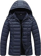 Women's Quilted Down Coat Waterproof Warm Thicken Flannel Lined with Detachable Hood Windproof Winter Puffer Jacket