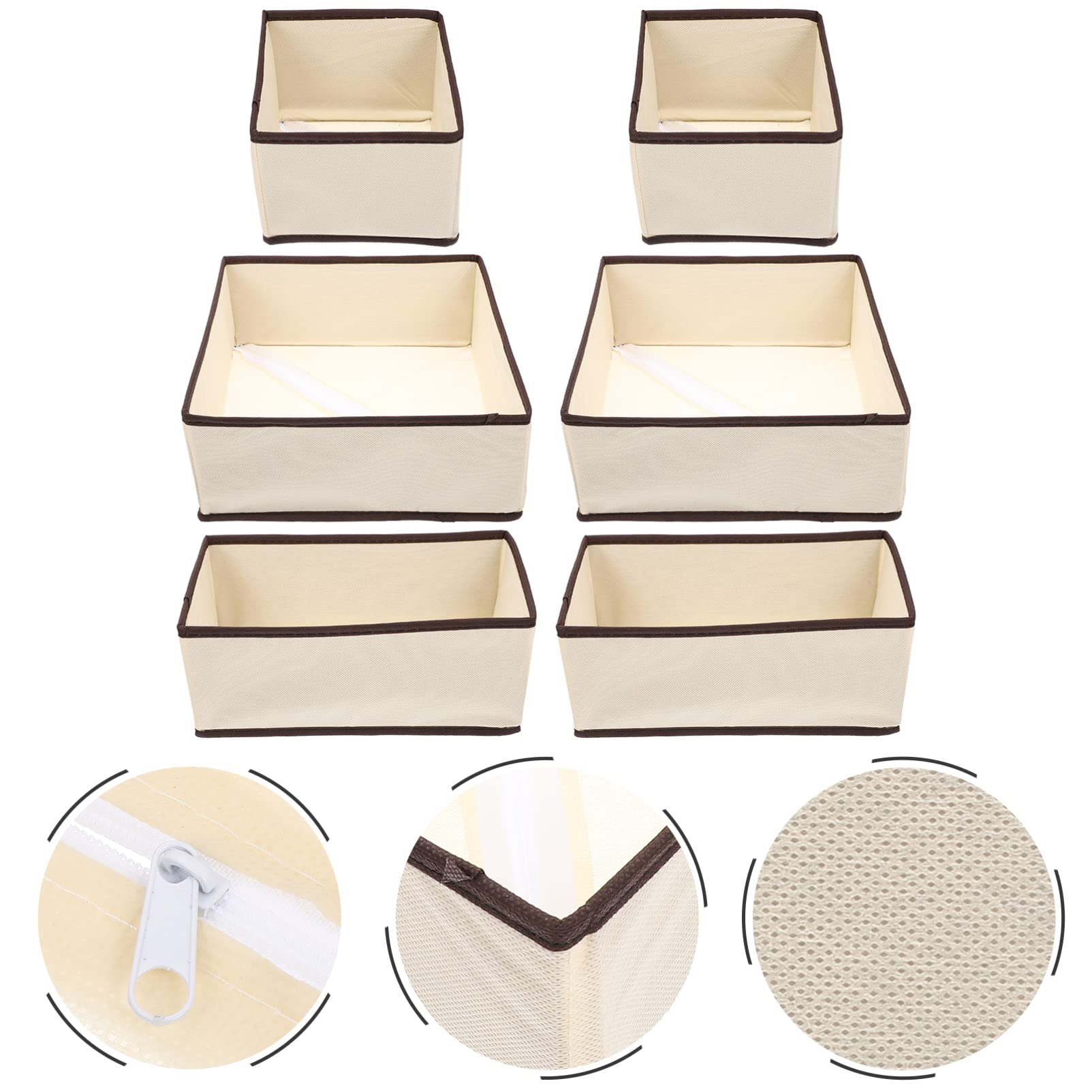 Alipis 6stücke Faltbare Aufbewahrungsbox für Unterwäsche mit Fächern Aufbewahrungsbox für Bhs und Babykleidung Platzsparend und Langlebig