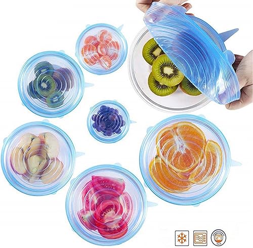 Miniatura 2 de 18 piezas de silicona elástica tapa de taza de comida cubierta reutilizable taza tarro tapa ahorro alimentos apto para lavavajillas, microondas,
