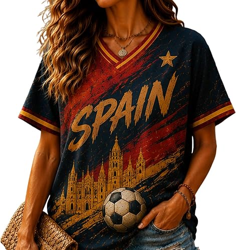 Spain Jersey 2026 World Soccer Cup Shirts for Women Playeras De Spain Print Socc