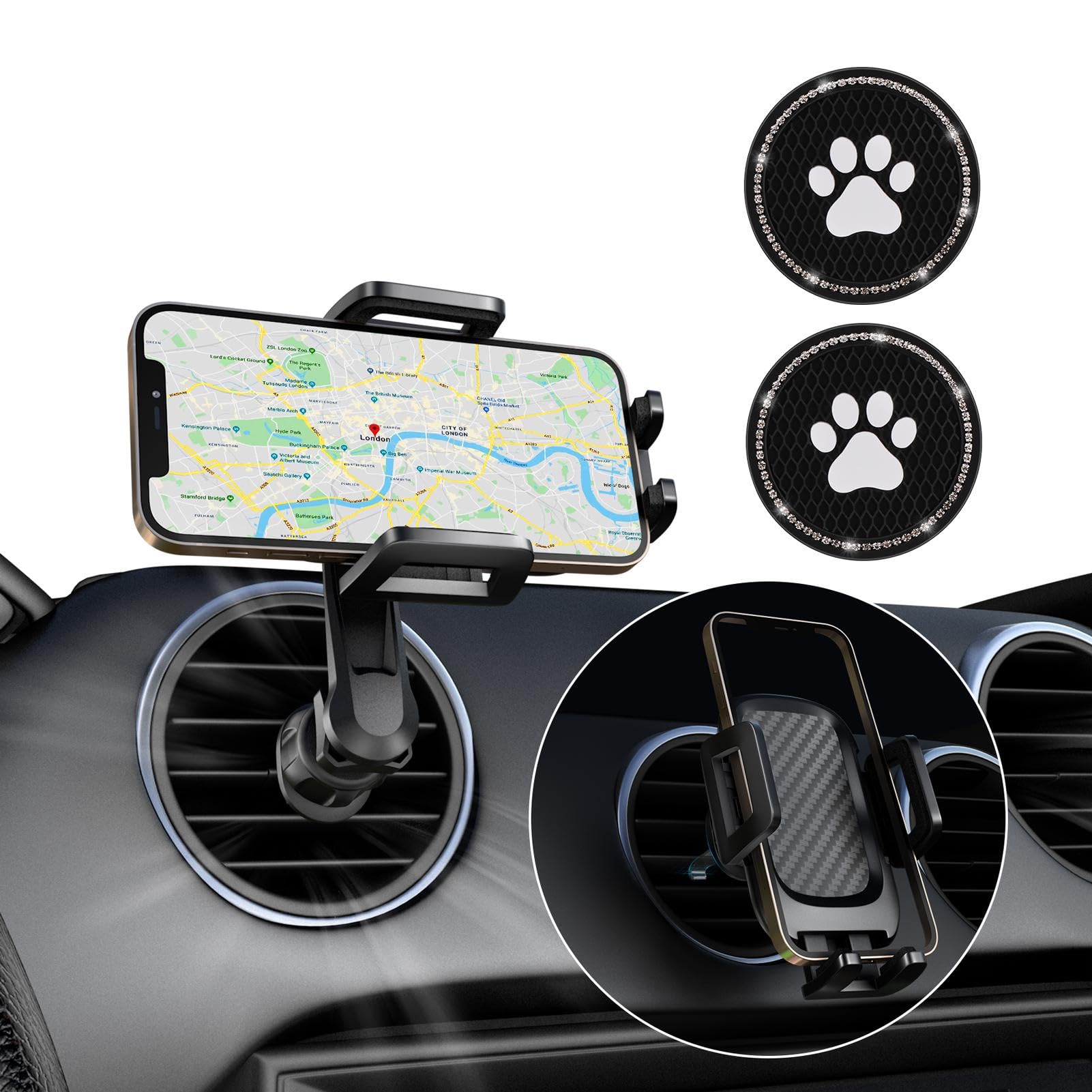 Lam-lord Car Phone Holder, [Upgrade Never Blocking] Car Vent Phone Mount 360° Adjustable Air Vent Car Phone Holder Universal Cell Phone Holder for iPhone12/13 Pro Max All 4.7"- 6.7" Smartphone