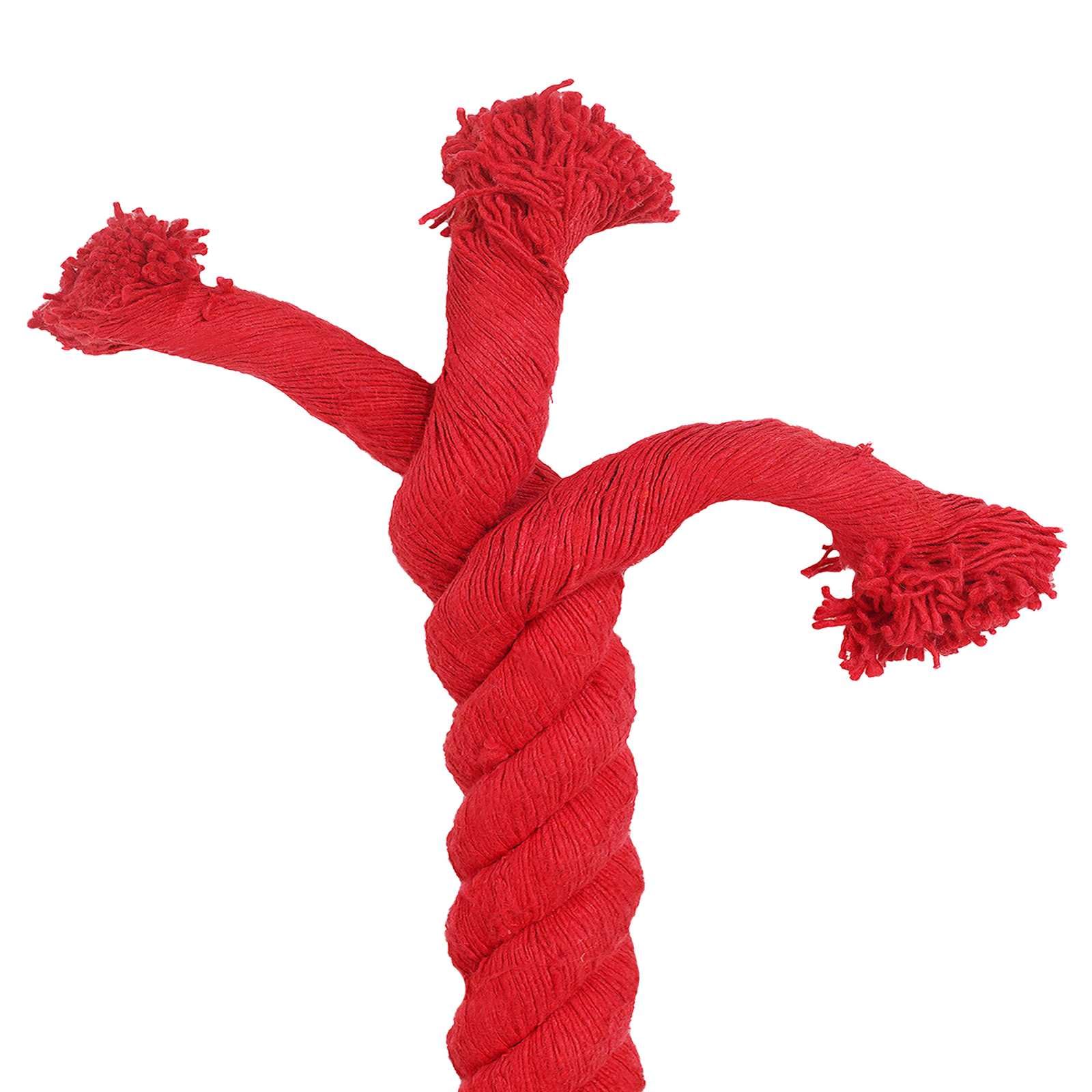 Cuerda de algodón roja 6 x 6 x 500 cm, 3 capas, cuerda de rocío, cuerda para manualidades, macramé, colgar y jardinería