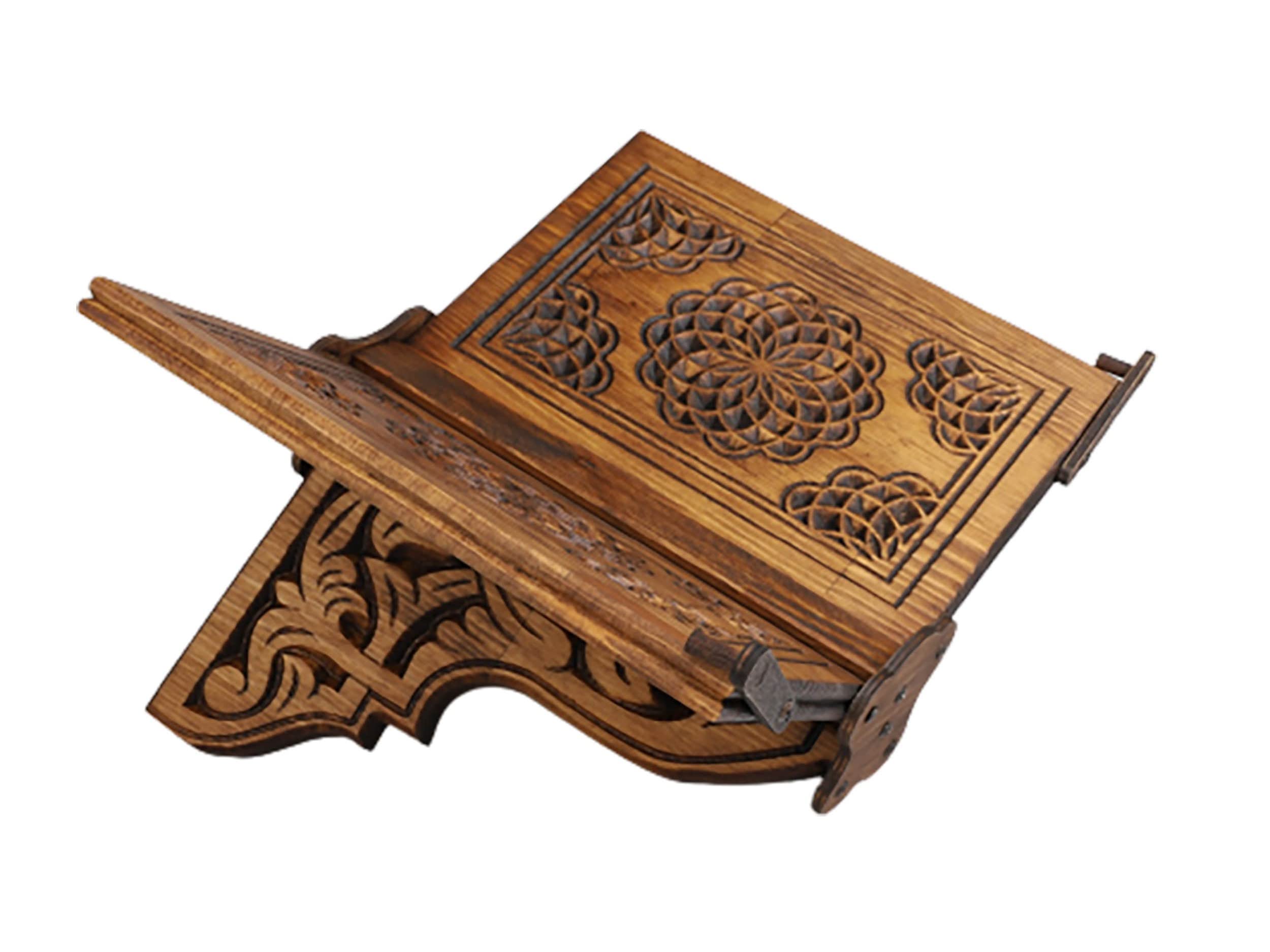 Prayer Book Holder Stand Ramadan Gift Rihal Rehal Wooden Carved Gift (V Rihal)