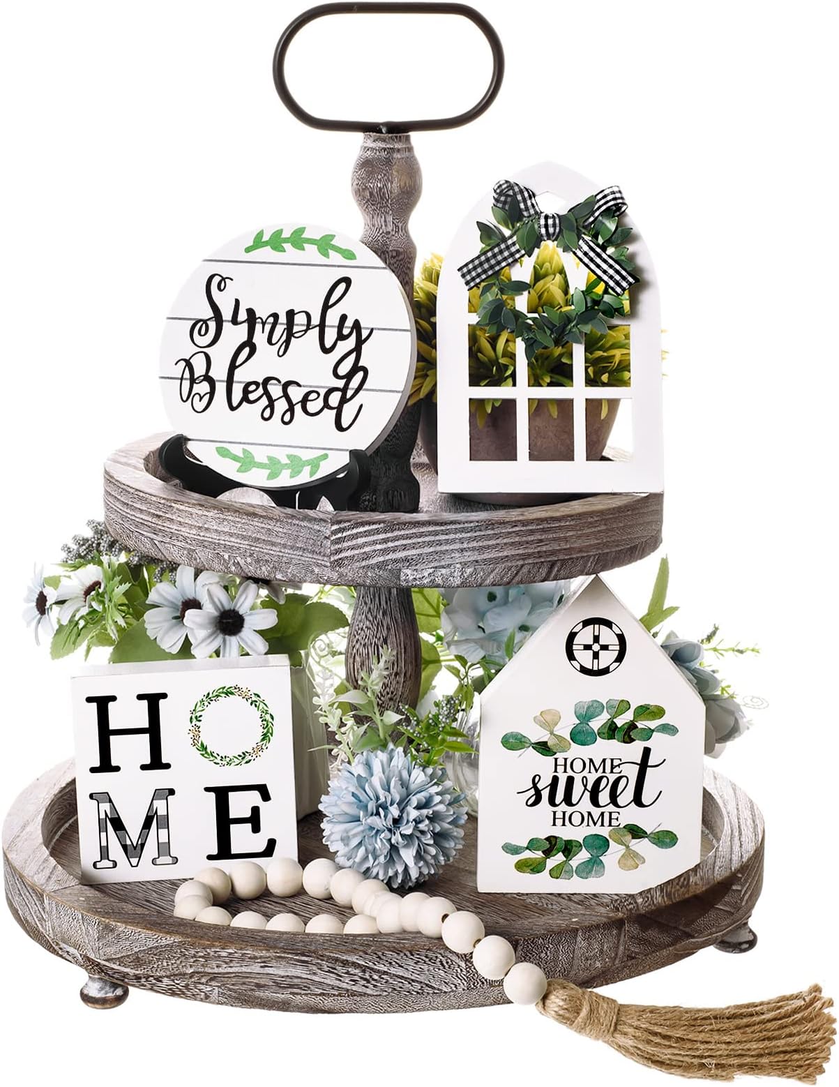 Tiered Tray Decor 15 Pieces Farmhouse Decor for Tiered Tray