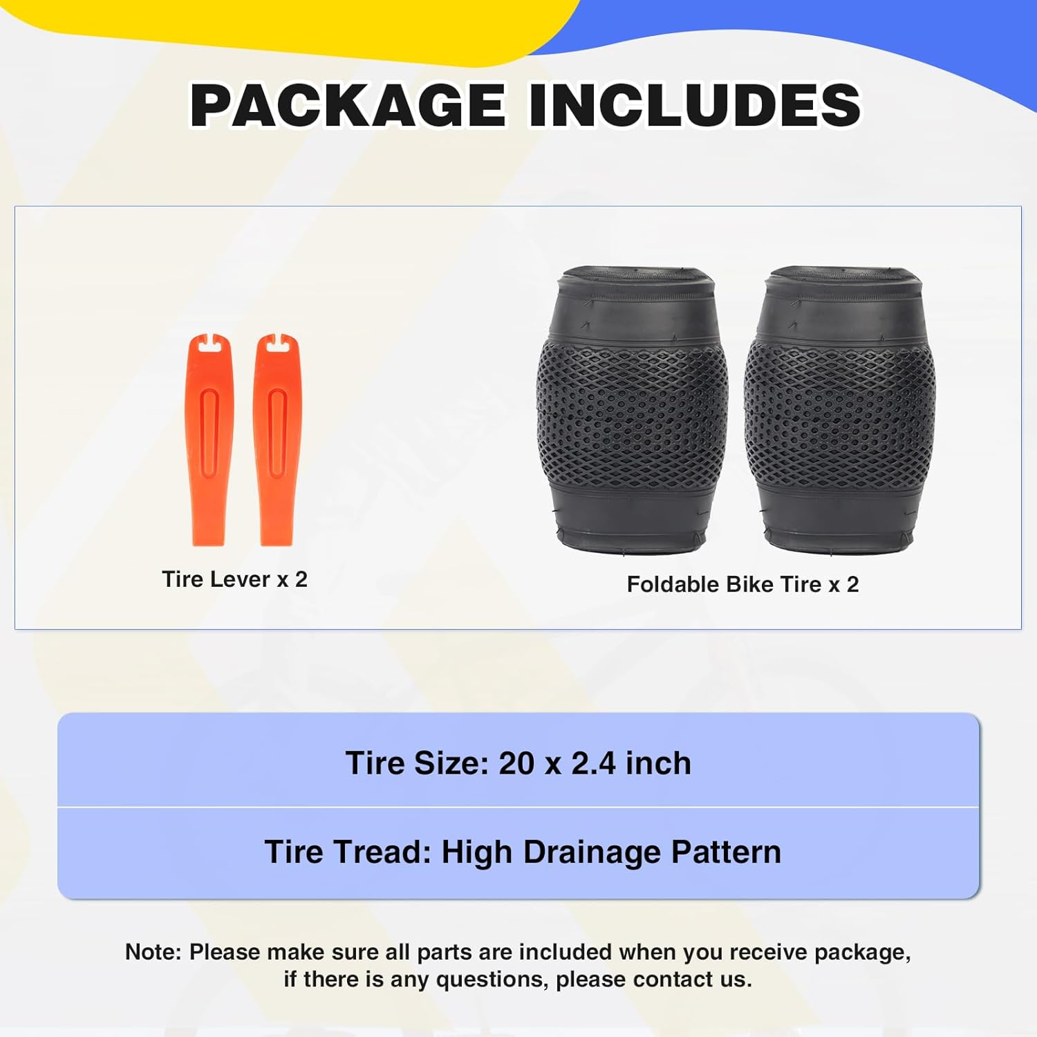ZUKKA 20 x 2.4 Bike Tire 2 Pack 20 inch x 2.4 BMX Bike Tire Folding Replacement Tire for MTB Mountain Bike, BMX Bicycle Commuter Bike