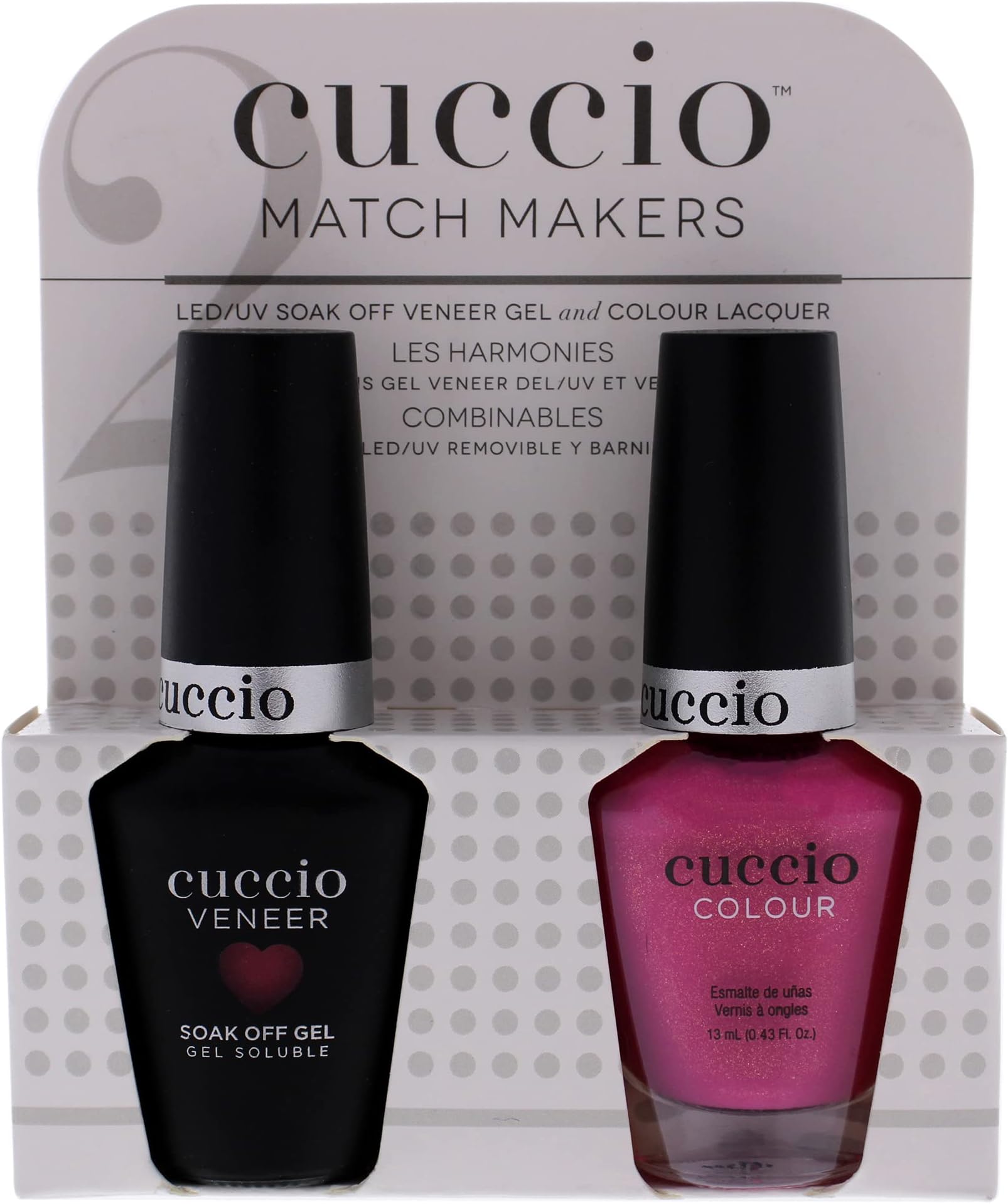 Cuccio Colour Matchmaker - Professional Nail Lacquer With An LED And UV Gel Polish - Made With Triple Pigmentation Technology For Rich Coverage In One Coat - Totally Tokyo - 2 Pc Kit
