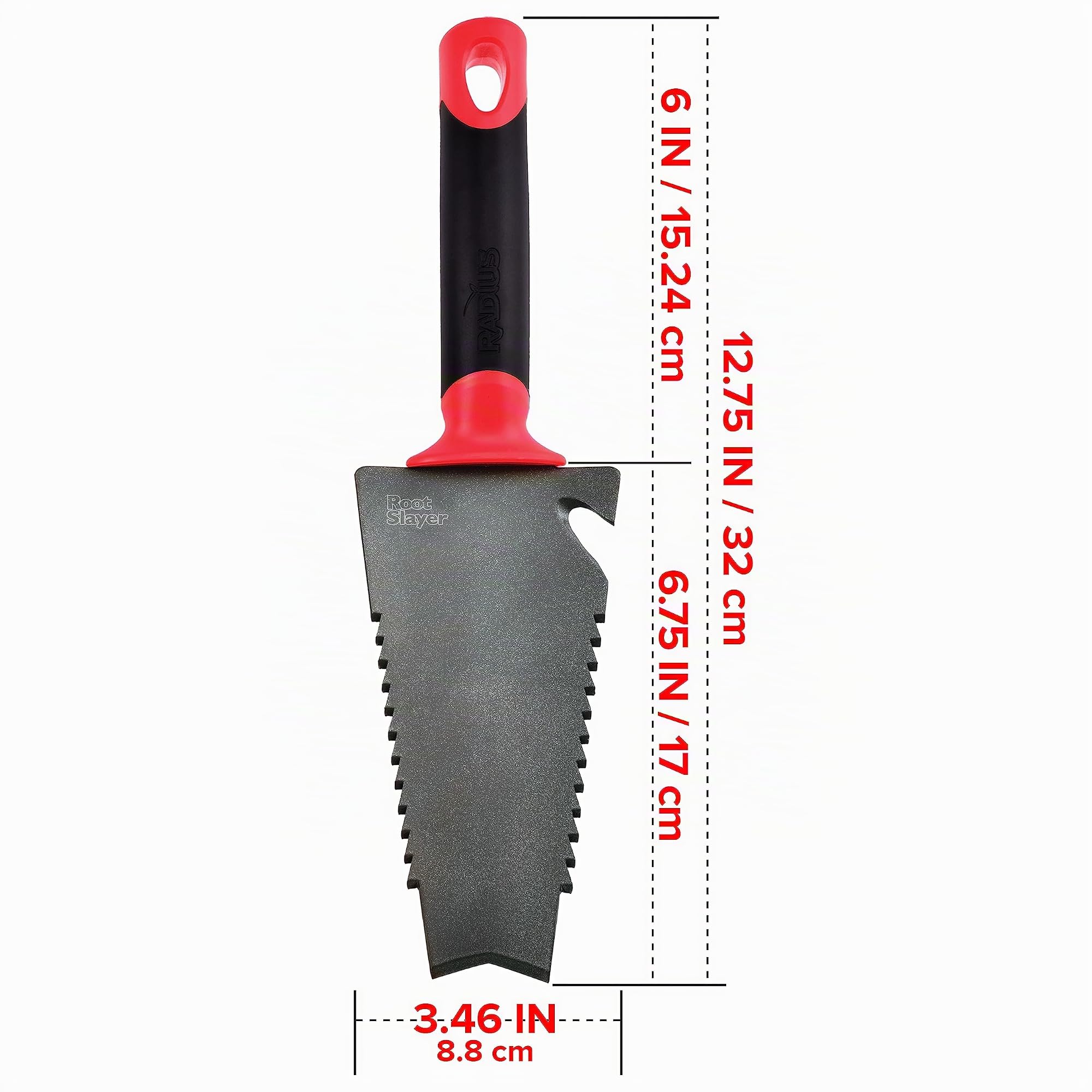 Radius Garden 16011 Root Slayer Carbon Stahl Hand Schaufel rot