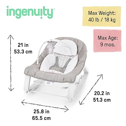Miniatura 6 de Ingenuity Keep Cozy 3 en 1 Grow with Me - Asiento vibratorio para bebé y balancín de bebé a niño pequeño, 0-30 meses hasta 40 libras (Linden)