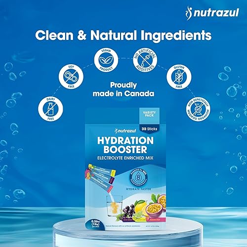Miniatura 6 de nutrazul Potenciador de hidratación  Soporte de hidratación rápida  Mezcla de electrolitos sin edulcorantes artificiales  Baya de Acai, lima limón y