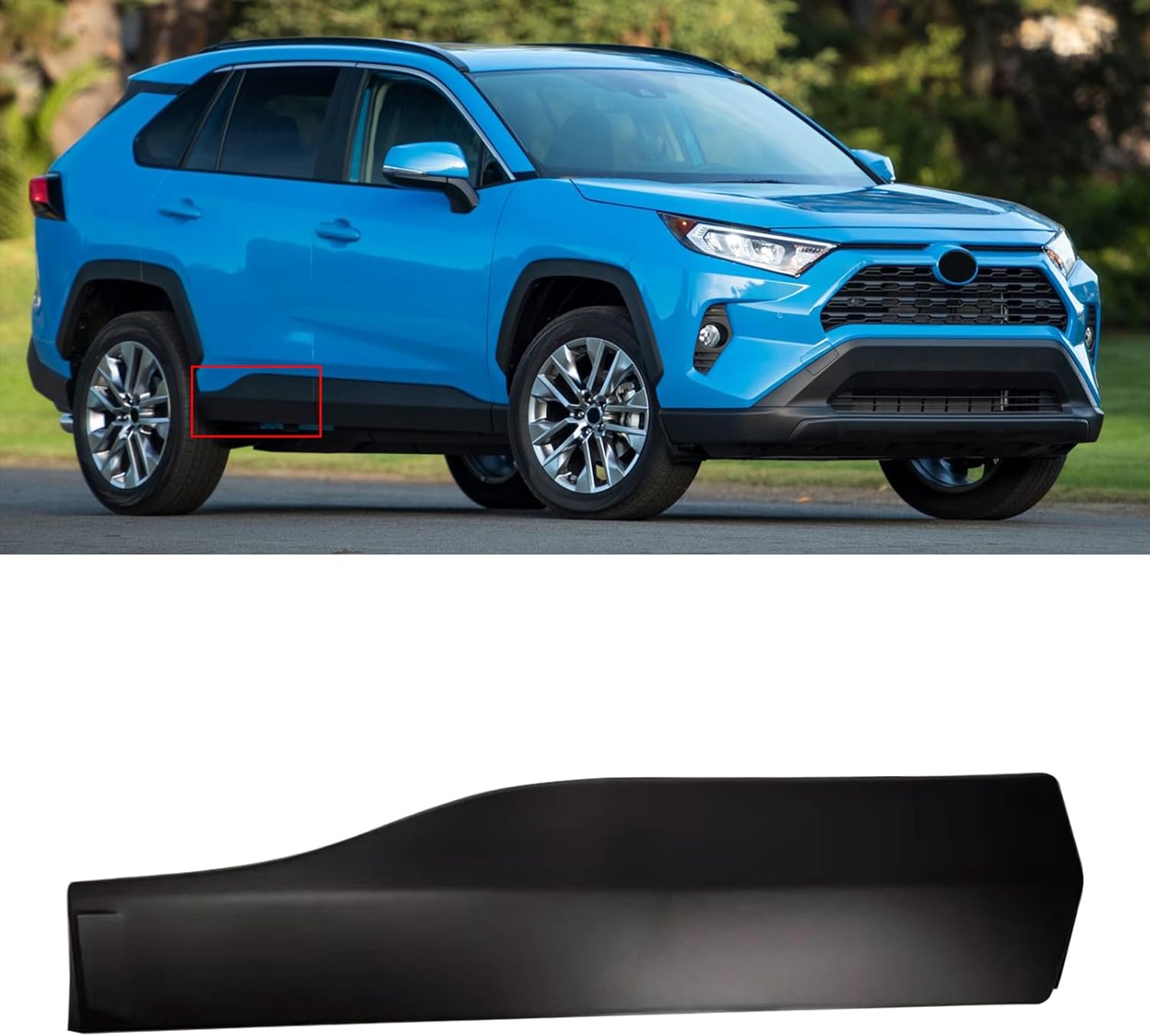 Rear Right Side Door Lower Molding Trim Compatible with RAV4 2019-2023 Replace for 75077-0R070 75077-42040, Black