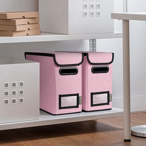 Miniatura 260 de BALEINE - Caja organizadora de archivos con tapa, organizador de carpetas plegable con riel de plástico, caja para carpetas colgantes para Gris