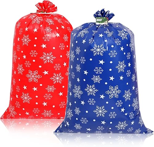 2 bolsas de regalo de Navidad de 36 x 56 pulgadas, extra grande, bolsa de regalo gigante, bolsa de envoltura de regalo, bolsas de regalo grandes de