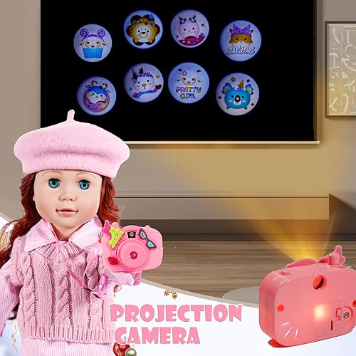 Miniatura 5 de WONDOLL Ropa y accesorios para muñecas de 18 pulgadas  Maleta de viaje para muñecas, ropa y zapatos, bolsa, gafas de sol, cámara, pasaporte,