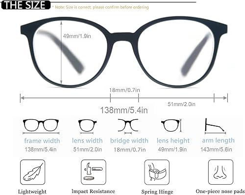 Miniatura 3 de Gafas de lectura redondas para mujer y mujer, con bloqueo de luz azul, para lectores circulares de rayos azules, paquete de 4 unidades