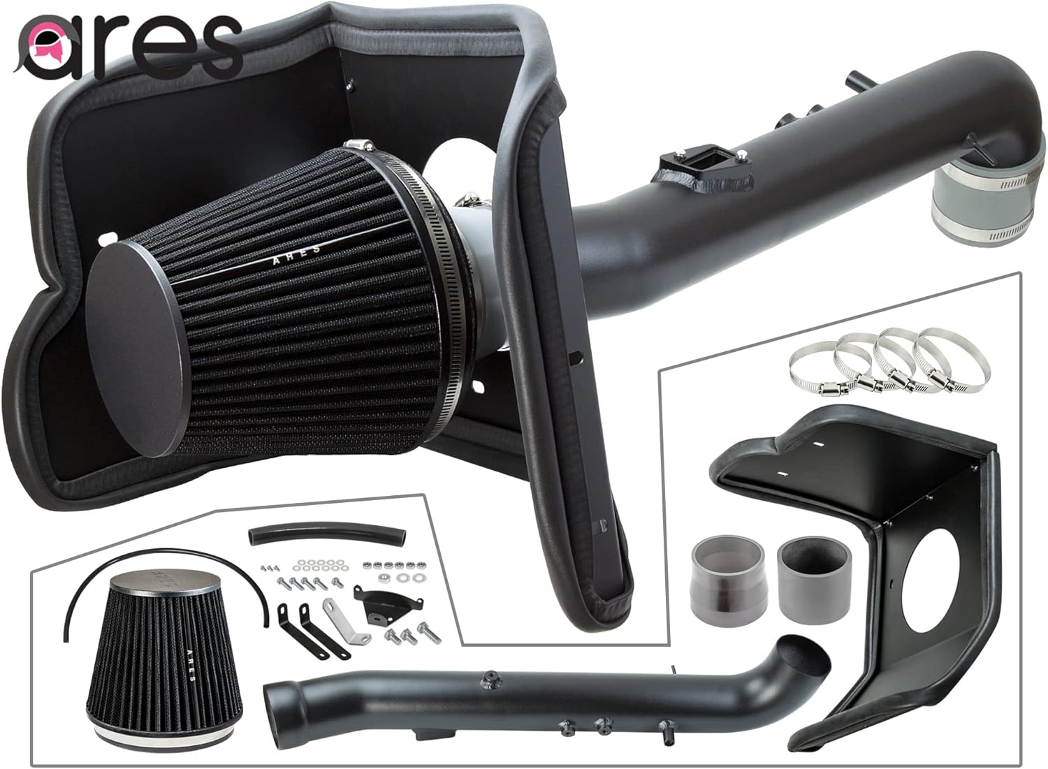 Ares Cold Air Filter Intake Kit Systems with Heat Shield Compatible with 05-20 Toyota Tacoma 2.7L