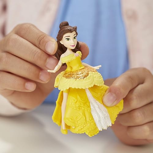 Miniatura 8 de Disney Princess Royal Chambers Playset y muñeca Belle, moda Royal Clips, falda de un clip
